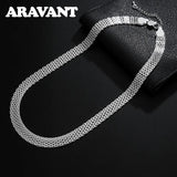 925 Silver Braided Chain Necklace Men Women Jewelry