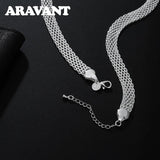 925 Silver Braided Chain Necklace Men Women Jewelry