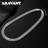 925 Silver Braided Chain Necklace Men Women Jewelry