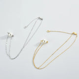 925 Silver Pearl Pendant Choker Necklace Wedding