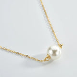 925 Silver Pearl Pendant Choker Necklace Wedding