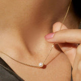 925 Silver Pearl Pendant Choker Necklace Wedding