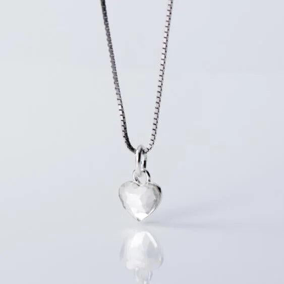 Trustdavis 925 Silver Romantic Heart Necklace for Women Wedding Party