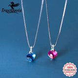 Trustdavis 925 Silver Romantic Heart Necklace for Women Wedding Party