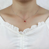 Trustdavis 925 Silver Romantic Heart Necklace for Women Wedding Party