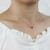 Trustdavis 925 Silver Romantic Heart Necklace for Women Wedding Party