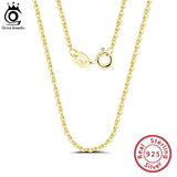 925 Sterling Silver 1.0mm Cable Chain Necklace for Pendant SC06