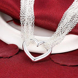 925 Silver Heart Necklace Chain For Women