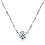 925 Silver CZ Zircon Wedding Band Necklace N815