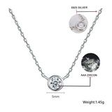 925 Silver CZ Zircon Wedding Band Necklace N815
