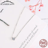 925 Silver CZ Zircon Wedding Band Necklace N815