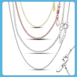 925 Sliver Classic Cable Chain Necklace Rose Necklace Chain Jewelry
