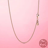 925 Sliver Classic Cable Chain Necklace Rose Necklace Chain Jewelry