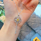 Delicate Silver Zircon Pendant Necklace Chains Choker Jewelry