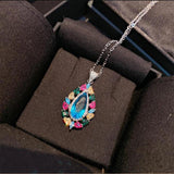 Crystal Water Drop Pendant Choker Chain Necklace for Women