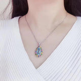 Crystal Water Drop Pendant Choker Chain Necklace for Women