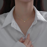 925 Silver Love Heart Zircon Pendant Necklace for Women Teen