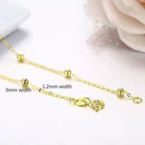 925 Sterling Silver Cross Beaded Chain Choker Necklace Women Girls Jewelry