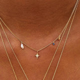 925 Silver Necklace Star Zircon Pearl Chain Choker for Women