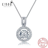 925 Sterling Silver Zircon Pendant Necklace Women Jewelry CZ Chain Gift