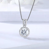 925 Sterling Silver Zircon Pendant Necklace Women Jewelry CZ Chain Gift