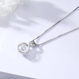 925 Sterling Silver Zircon Pendant Necklace Women Jewelry CZ Chain Gift