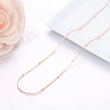 925 Sterling Silver Rose Snake Beaded Chain Necklace for Women Girls Kids