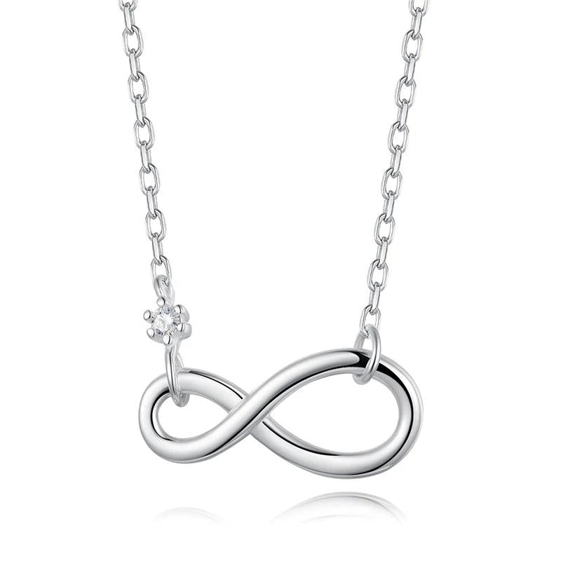 Davis 925 Sterling Silver Infinite Pendant Choker Love Necklace