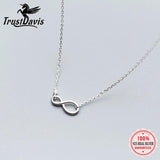 Davis 925 Sterling Silver Infinite Pendant Choker Love Necklace