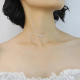 Davis 925 Sterling Silver Infinite Pendant Choker Love Necklace