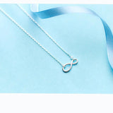 Davis 925 Sterling Silver Infinite Pendant Choker Love Necklace