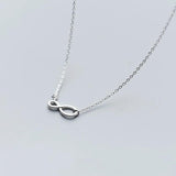 Davis 925 Sterling Silver Infinite Pendant Choker Love Necklace
