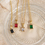 Colorful Zircon Pendant Necklace - Female Jewelry