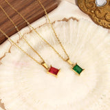 Colorful Zircon Pendant Necklace - Female Jewelry