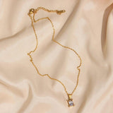 Colorful Zircon Pendant Necklace - Female Jewelry