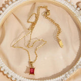 Colorful Zircon Pendant Necklace - Female Jewelry