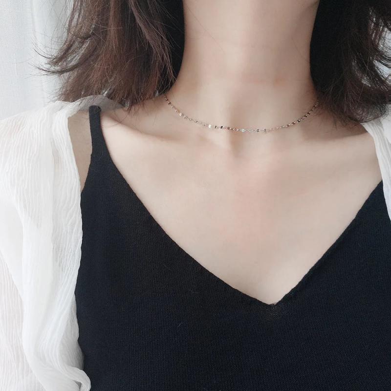 925 Sterling Silver Double Necklace Wedding Party Jewelry