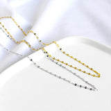 925 Sterling Silver Double Necklace Wedding Party Jewelry