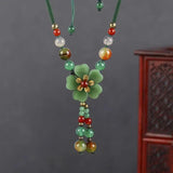 Vintage Natural Stone Pendant Necklace for Women