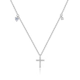 925 Silver Flower CZ Pendant Necklace For Women Wedding Jewelry