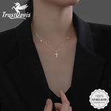 925 Silver Flower CZ Pendant Necklace For Women Wedding Jewelry