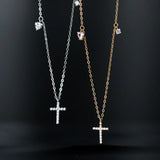 925 Silver Flower CZ Pendant Necklace For Women Wedding Jewelry