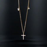 925 Silver Flower CZ Pendant Necklace For Women Wedding Jewelry