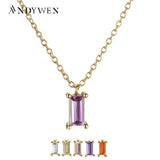 925 Silver Green Pendant Necklace Crystal Jewelry for Valentine
