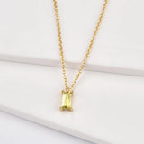 925 Silver Green Pendant Necklace Crystal Jewelry for Valentine