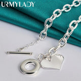 925 Silver Heart Pendant Necklace for Women Wedding Engagement