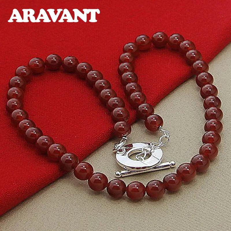 Hot Women 925 Silver Necklaces Four Pearl Necklaces Female Wedding Jewelry