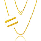 Vintage 24KT Thin Twist Chain Necklace for Women - Fine Jewelry Gift