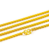 Vintage 24KT Thin Twist Chain Necklace for Women - Fine Jewelry Gift