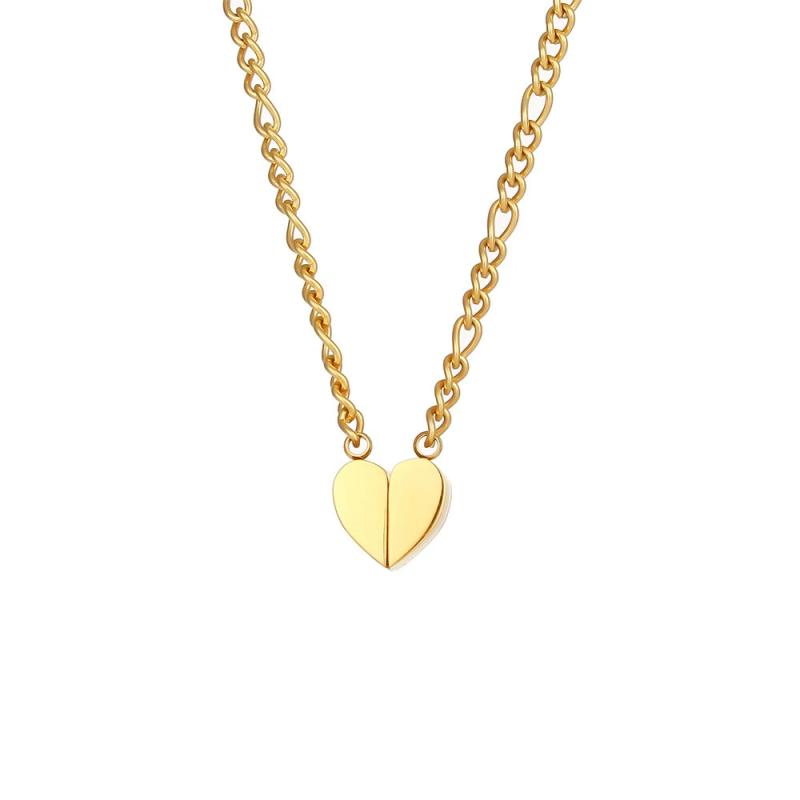 Stainless Steel Heart Necklace 18K Plated Pendant